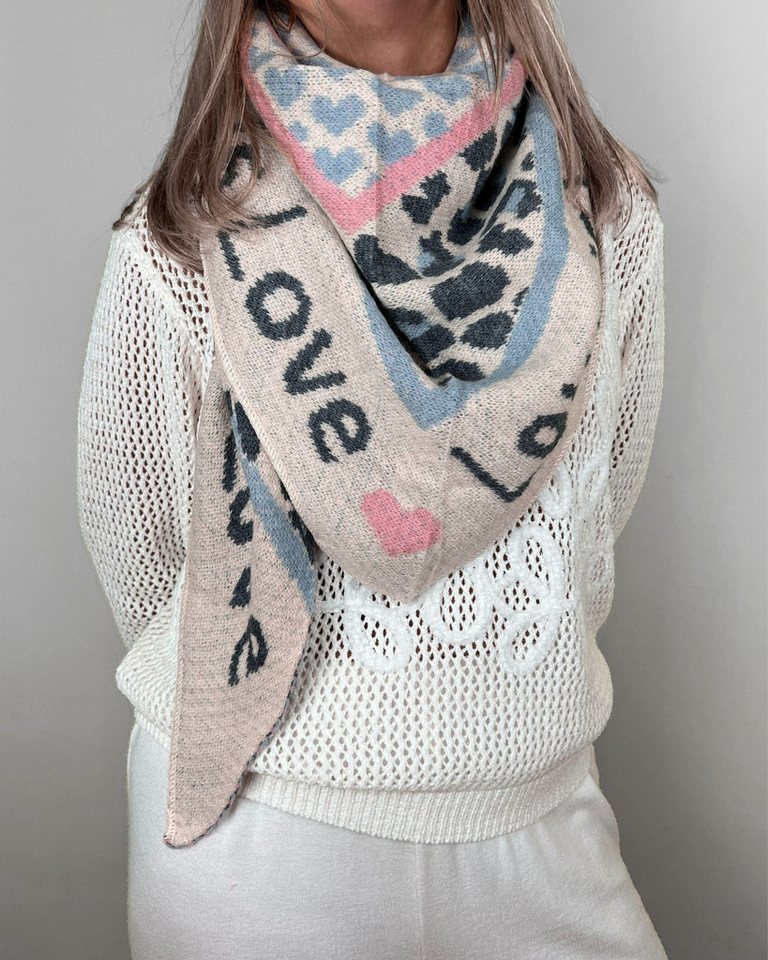 ITALY VIBES Dreieckstuch - modischer Dreiecks-Boucle-Schal, kuschelweich, - ONE SIZE mit beidseitigem Druck von ITALY VIBES