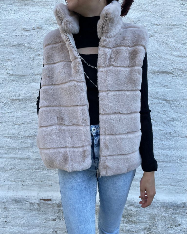 ITALY VIBES Fellimitatweste ALESSIA - Weste - Kunstfell - modern - ONE SIZE passt hier Gr. XS - XL von ITALY VIBES