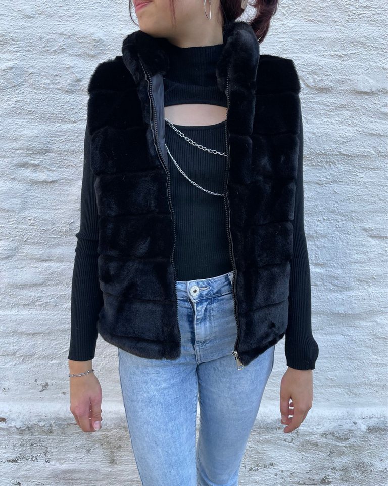 ITALY VIBES Fellimitatweste ALESSIA - Weste - Kunstfell - modern - ONE SIZE passt hier Gr. XS - XL von ITALY VIBES