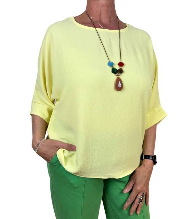 ITALY VIBES Kurzarmbluse - Bluse LUZ- 3/4 Arm Bluse - gratis Kette - ONE SIZE passt hier Gr. S- XXL von ITALY VIBES