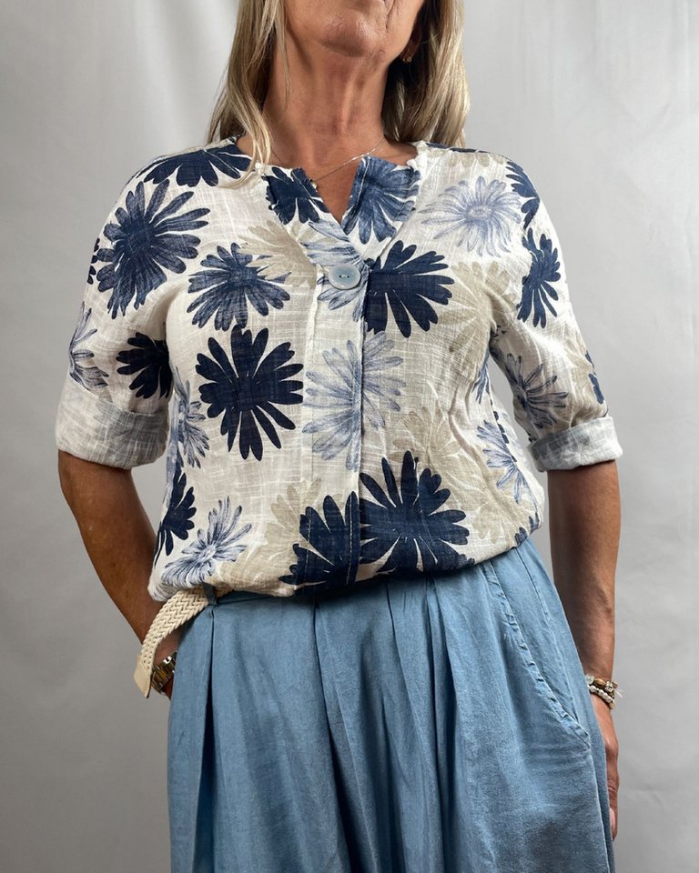 ITALY VIBES Kurzarmbluse NOELINA - Sommerliche Kurzarmbluse Damen - mit Blumenprint von ITALY VIBES