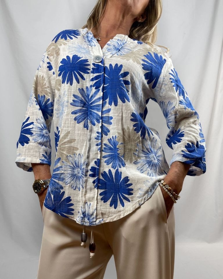ITALY VIBES Kurzarmbluse - Sommerliche Kurzarmbluse Damen - mit Blumenprint von ITALY VIBES