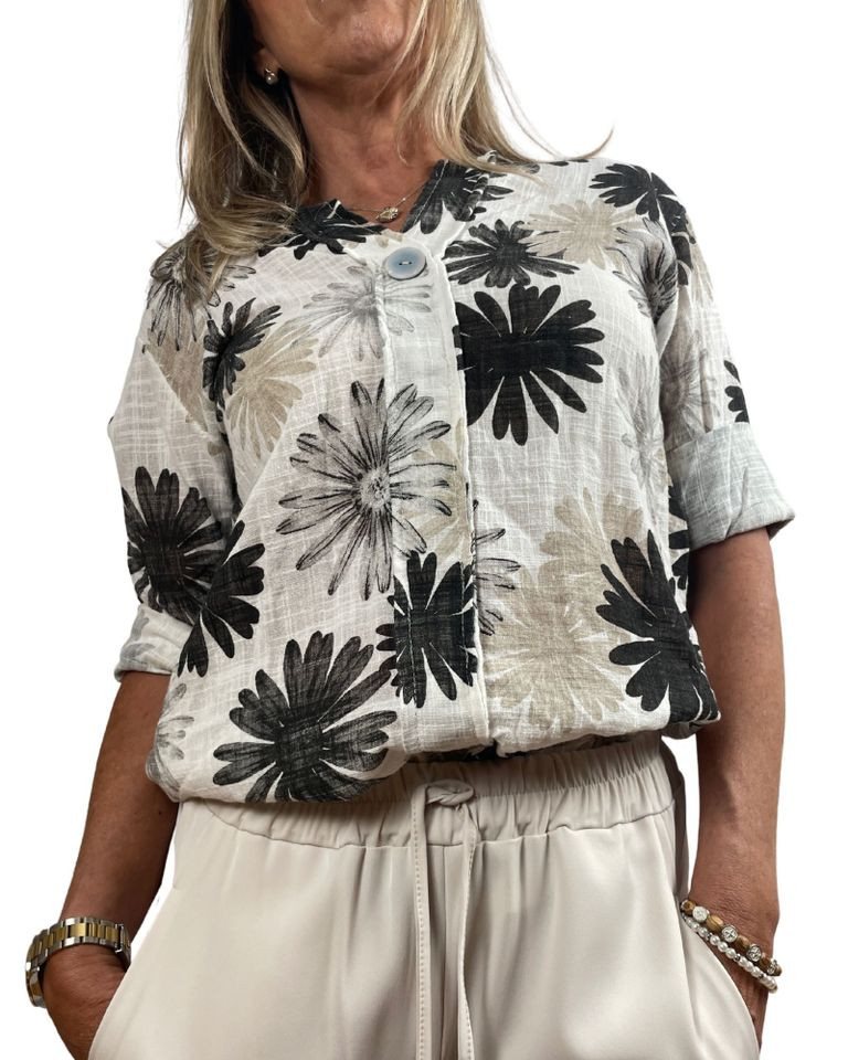 ITALY VIBES Kurzarmbluse - Sommerliche Kurzarmbluse Damen - mit Blumenprint von ITALY VIBES