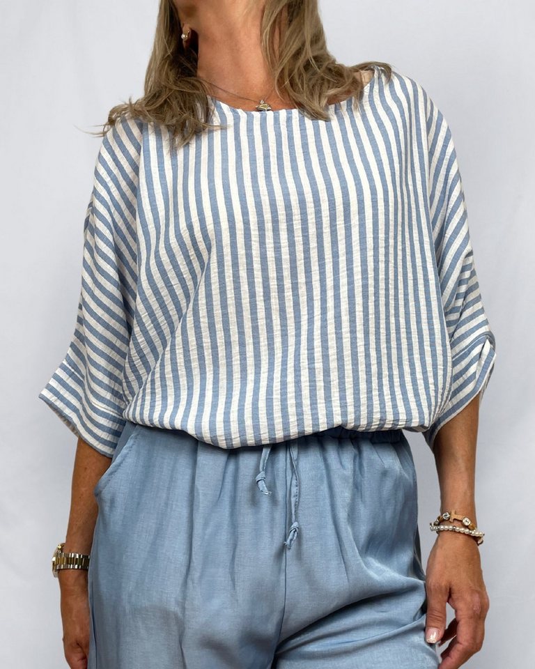 ITALY VIBES Kurzarmbluse BRUNETTA - ein Must-have für jede Garderobe - ONE SIZE passt hier Gr. S-XL von ITALY VIBES