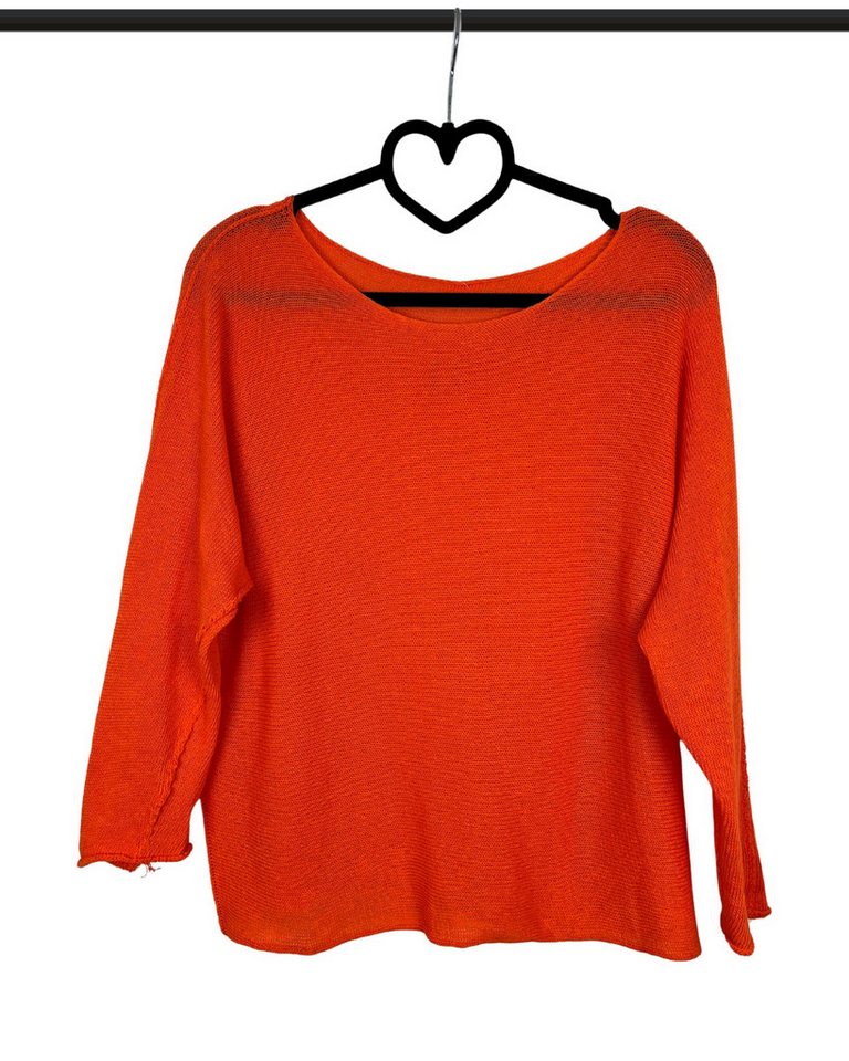 ITALY VIBES Langarmshirt – Dünner Pullover mit U-Boot-Ausschnitt - Strickpullover - ONE SIZE passt hier Gr. XS-M von ITALY VIBES