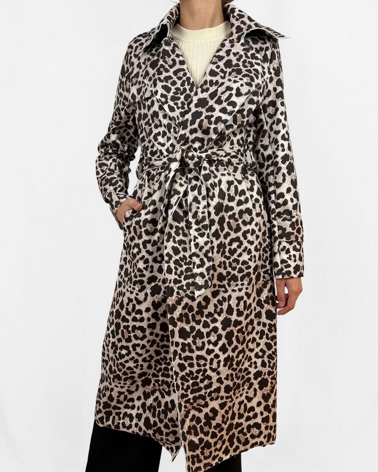 ITALY VIBES Lederimitatmantel - Mantel LEONORA - eleganter Mantel - Leo Print - ONE SIZE passt hier Gr. S-L von ITALY VIBES