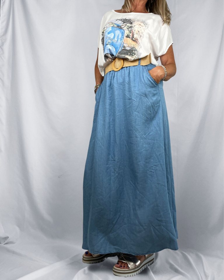 ITALY VIBES Maxirock - FABIOLA - Rock - Maxirock - mit Gürtel - ONE SIZE passt hier Gr. S - L von ITALY VIBES