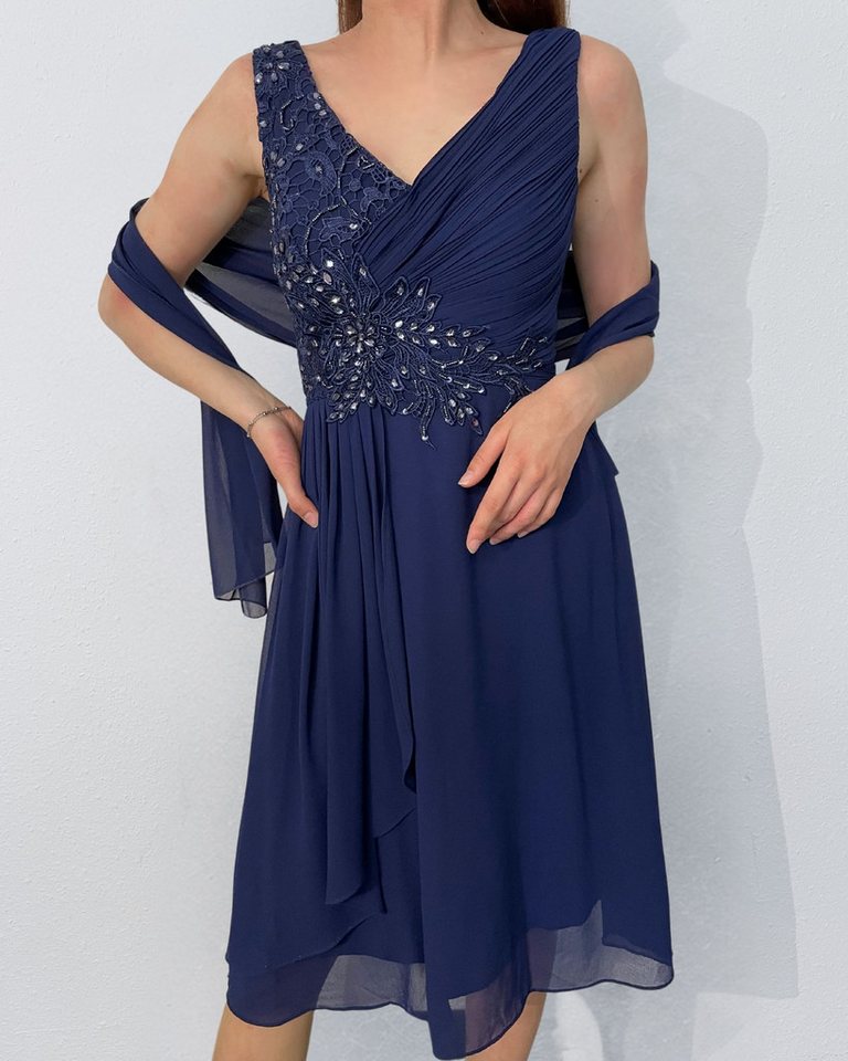 ITALY VIBES Midikleid - Abendkleid ROMANA - Kleid mit Strass - Stola von ITALY VIBES