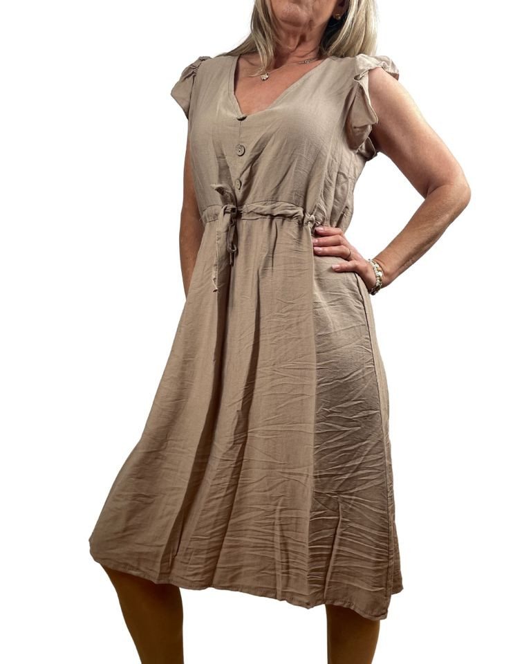 ITALY VIBES Midikleid Kurzarmkleid - lockeres Sommerkleid - tailliertes Kleid von ITALY VIBES
