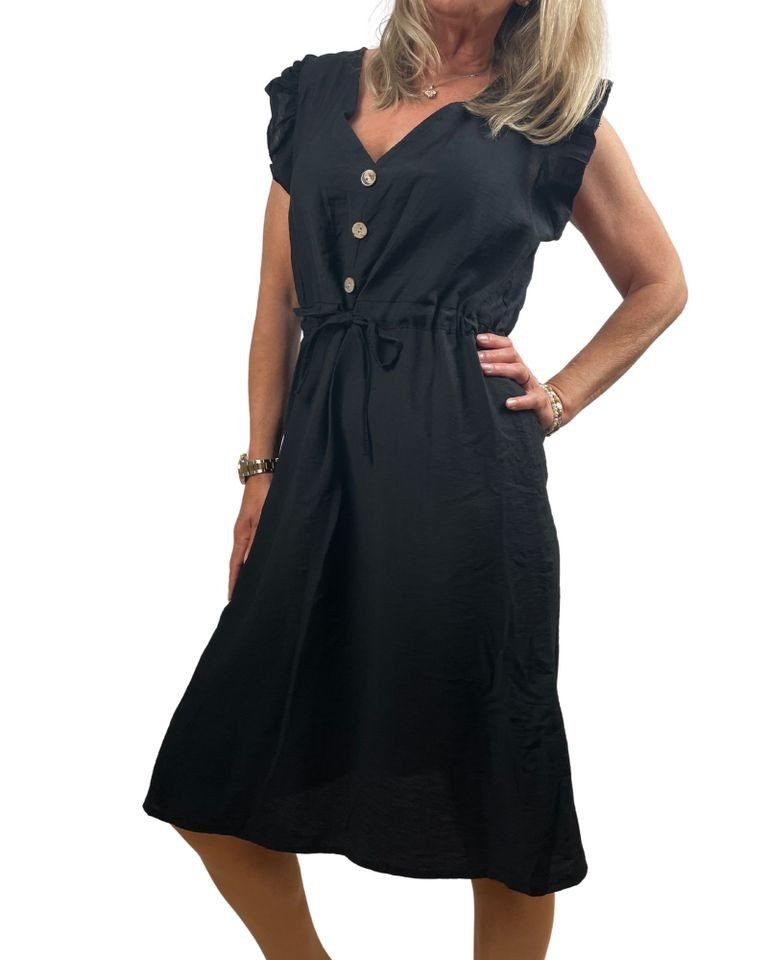 ITALY VIBES Midikleid Kurzarmkleid - lockeres Sommerkleid - tailliertes Kleid von ITALY VIBES