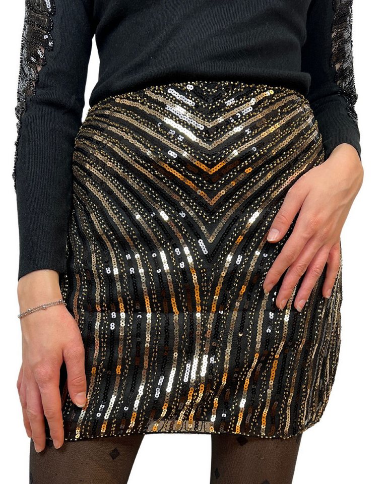 ITALY VIBES Minirock – Glamouröser Minirock mit funkelndem Pailletten-Besatz von ITALY VIBES