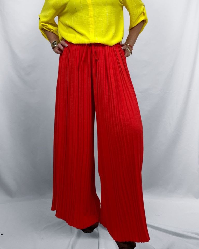 ITALY VIBES Palazzohose - Plisseehose - weite Hose - Bindegürtel - Stoffhose - ALMA - ONE SIZE passt Größe XS - L von ITALY VIBES