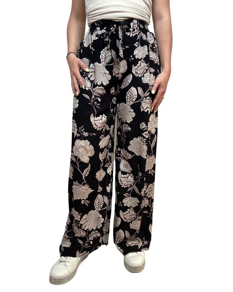 ITALY VIBES Stoffhose - lockere Stoffhose - weite Damenhose mit Print ONE SIZE passt hier Gr. S-XL von ITALY VIBES