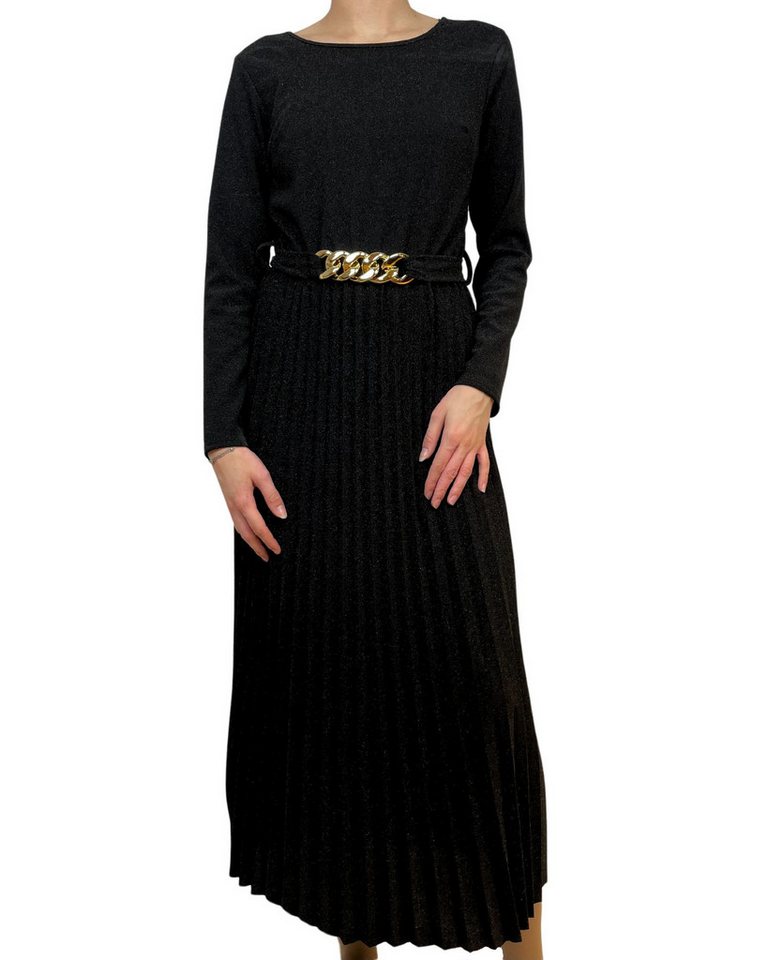 ITALY VIBES Plisseekleid ESTA - Abendkleid - Cocktailkleid - mit Gürtel (mit Gürtel) - ONE SIZE passt hier Gr. S - XL von ITALY VIBES