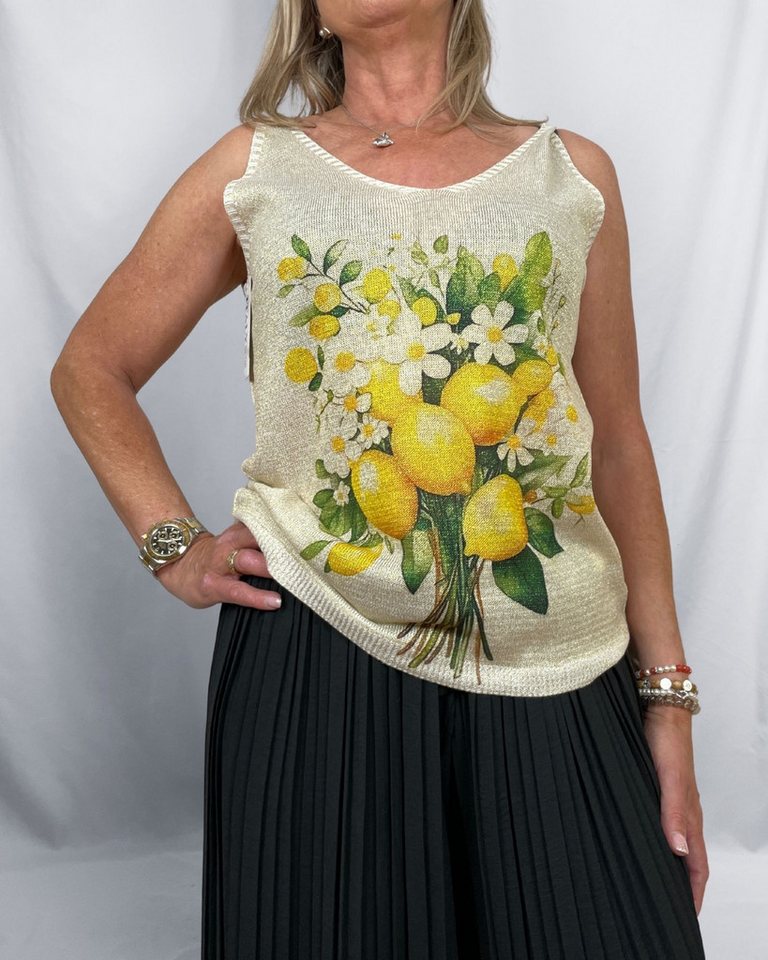 ITALY VIBES Shirttop - Ärmelloses Top Damen - Lurex-Top - glitzer - lockeres Tank Top - ONE SIZE passt Größe S - XL von ITALY VIBES