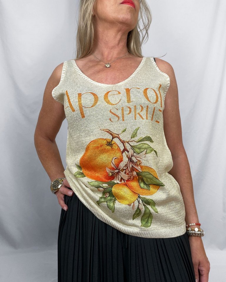 ITALY VIBES Shirttop - Ärmelloses Top Damen - Lurex-Top - glitzer - lockeres Tank Top - ONE SIZE passt Größe S - XL von ITALY VIBES