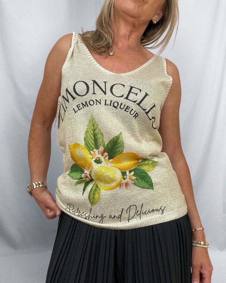 ITALY VIBES Shirttop - Ärmelloses Top Damen - Lurex-Top - glitzer - lockeres Tank Top - ONE SIZE passt Größe S - XL von ITALY VIBES