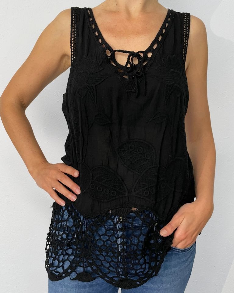 ITALY VIBES Longtop - Häkeltop “Vanda” – Boho-Chic für jeden Anlass - ONE SIZE (passt Gr. S - L) von ITALY VIBES