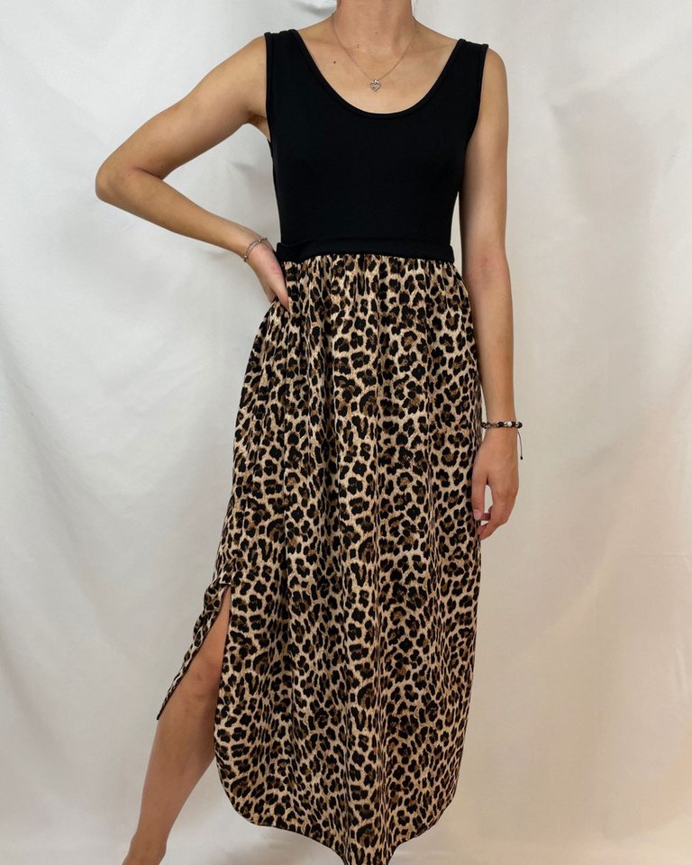 ITALY VIBES Sommerkleid - Kleid AMELIA - Shirtkleid - feminines Animal Print Kleid - ONE SIZE (Gr. XS - M) von ITALY VIBES