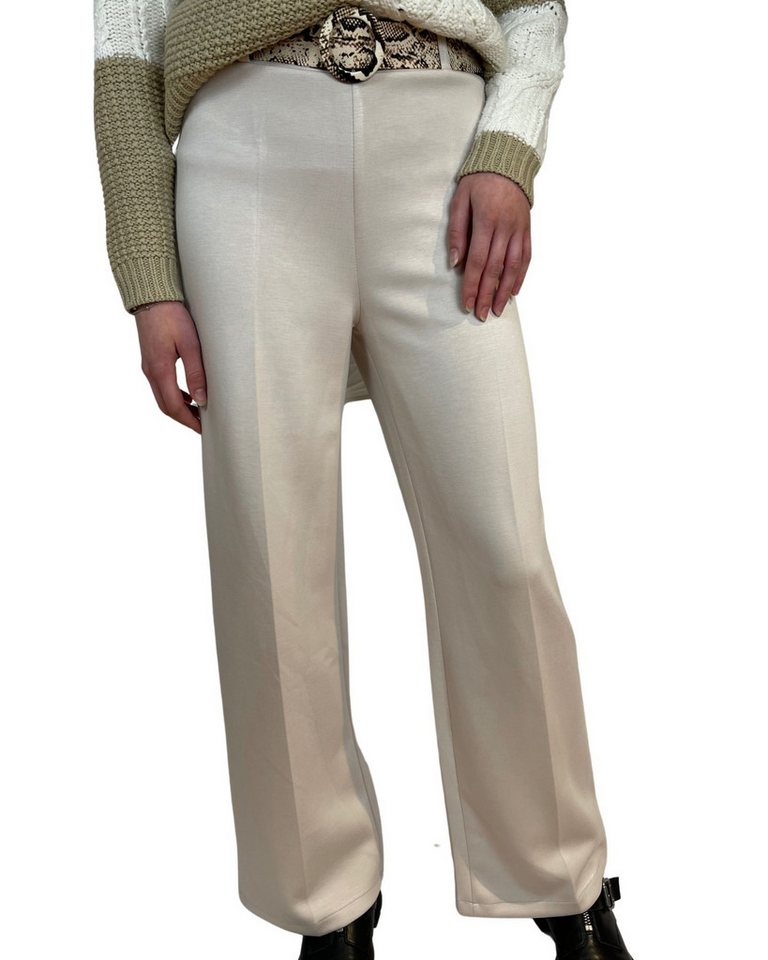 ITALY VIBES Stoffhose HENRIETTA - Weite Marlenehose mit Animal Print Gürtel - ONE SIZE passt hier Gr. XS - M von ITALY VIBES