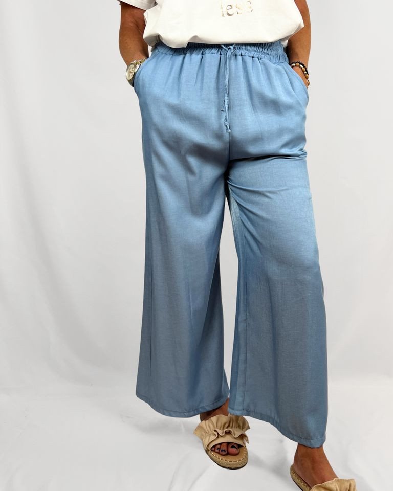 ITALY VIBES Stoffhose - lockere Stoffhose - Sommerhose in Jeans-Optik ONE SIZE: Gr. 36 - 42  /  S - XL von ITALY VIBES