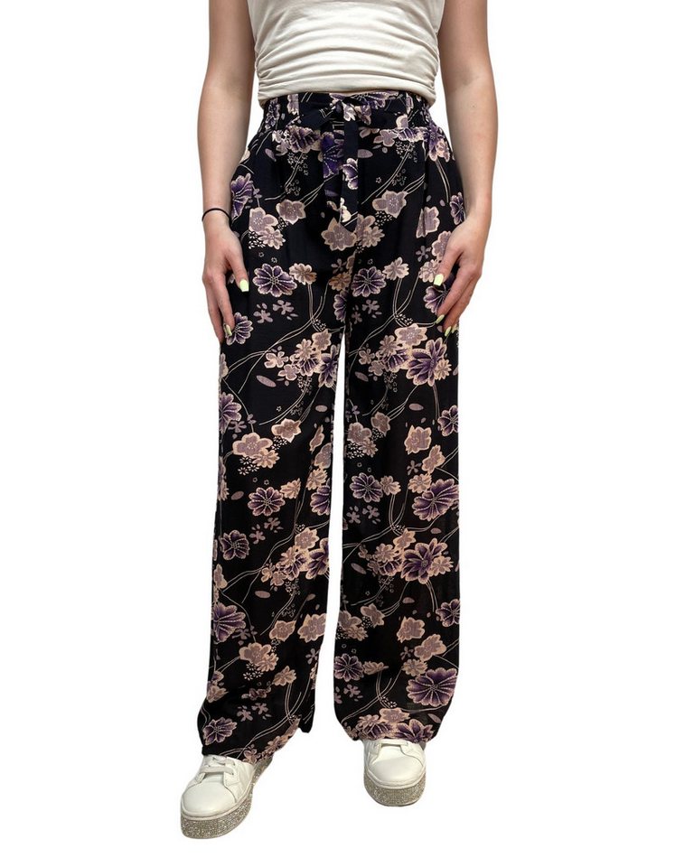 ITALY VIBES Stoffhose - lockere Stoffhose - weite Damenhose mit Print ONE SIZE passt hier Gr. S-XL von ITALY VIBES