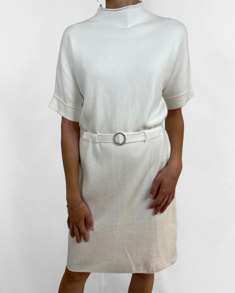 ITALY VIBES Strickkleid TIARA - Kleid kurzarm - Midikleid mit Gürtel - ONE SIZE passt hier Gr. S - XL von ITALY VIBES