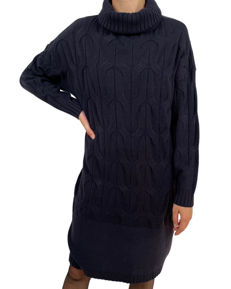 ITALY VIBES Strickkleid - XENA - Midikleid - Langarmkleid - Kleid mit Rollkragen - ONE SIZE passt hier Gr. M -XL von ITALY VIBES