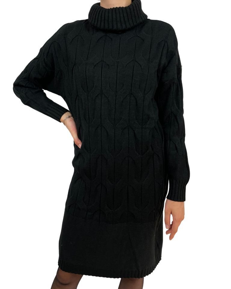 ITALY VIBES Strickkleid - XENA - Midikleid - Langarmkleid - Kleid mit Rollkragen - ONE SIZE passt hier Gr. M -XL von ITALY VIBES