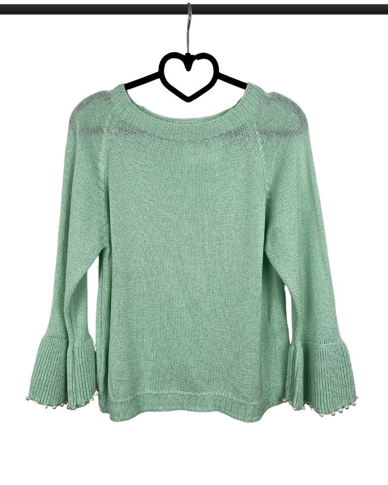ITALY VIBES Strickpullover – Pullover mit Perlen für dein modisches Frühlingsoutfit - ONE SIZE passt hier Gr. XS-L von ITALY VIBES