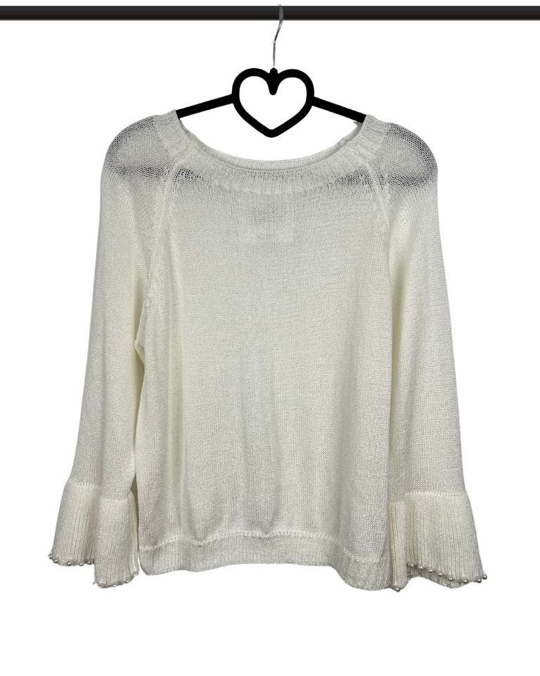 ITALY VIBES Strickpullover – Pullover mit Perlen für dein modisches Frühlingsoutfit - ONE SIZE passt hier Gr. XS-L von ITALY VIBES