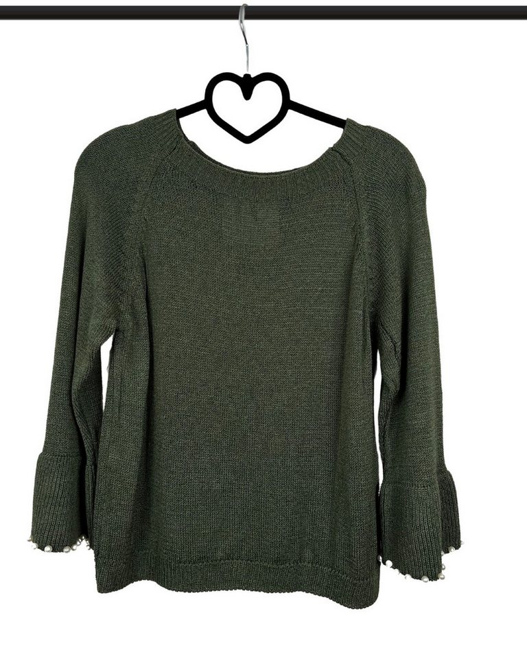 ITALY VIBES Strickpullover – Pullover mit Perlen für dein modisches Frühlingsoutfit - ONE SIZE passt hier Gr. XS-L von ITALY VIBES
