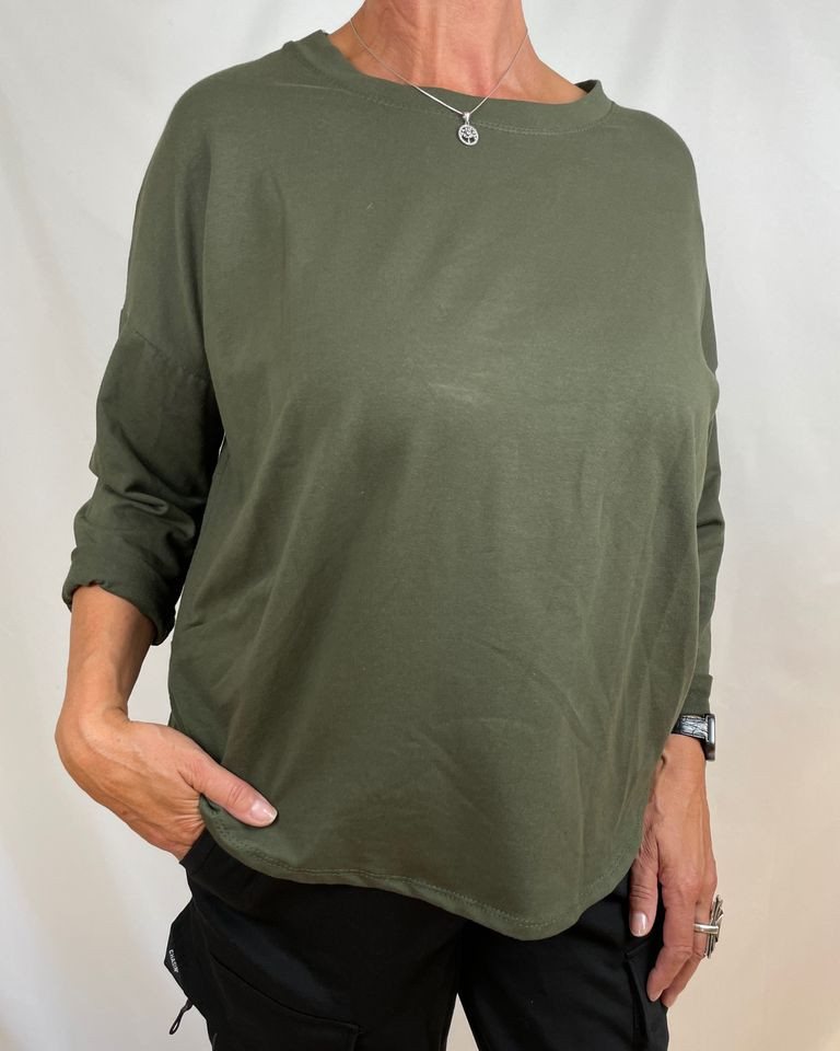 ITALY VIBES Langarmshirt - 3/4 Arm Shirt BARICA – Dein vielseitiges Alltags Basic - ONE SIZE passt hier Gr. M - XL von ITALY VIBES