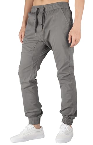 ITALYMORN Jogginghose Herren Hose Jogger Chino Baumwolle Freizeithose mit Taschen 3XL Mitte Grau von ITALYMORN