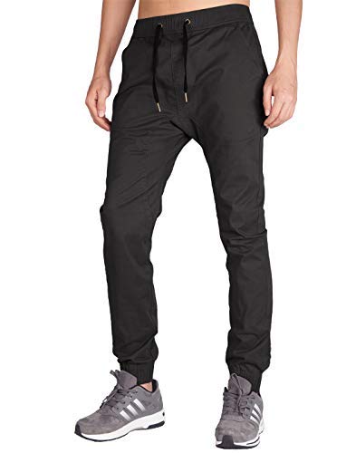 ITALYMORN Jogginghose Herren Hose Jogger Chino Baumwolle Freizeithose mit Taschen 3XL Schokolade von ITALYMORN