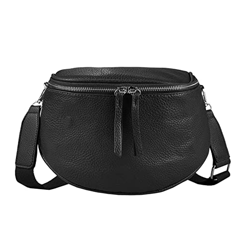 ITALYSHOP24-COM DAMEN TASCHEN SET 2in1 Schultertasche + Schmucktasche Strasssteine Umhängetasche Crossbody Crossover Leder Optik Handtasche Metallic Shopper (V2 Schwarz 27x17x10 cm) von ITALYSHOP24-COM