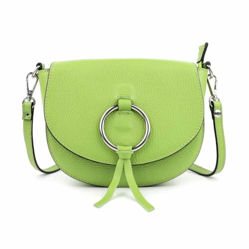 MADE in ITALY Damen LEDER TASCHE Umhängetasche CrossOver Body Bag Echtleder Ledertasche Schultertasche Handytasche Brusttasche Clutch Abendtasche Apfelgrün von ITALYSHOP24.COM