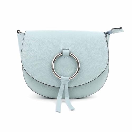 Made in Italy Damen echt Leder Tasche Umhängetasche Ledertasche Schultertasche Blau von ITALYSHOP24