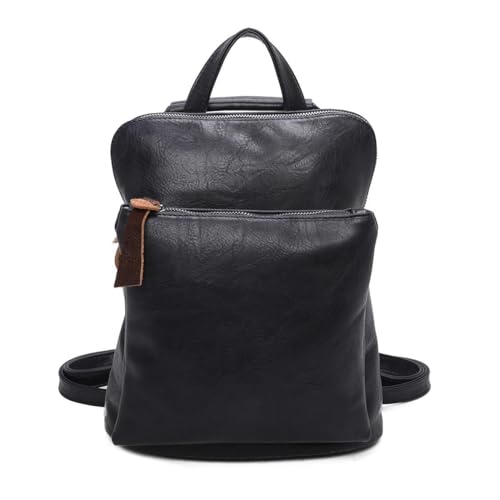 Damen Rucksack Tasche Crossbody Schultertasche Handtasche Messenger Umhängetasche Shopper Cross-Over Handgepäck Vintage Leder Optik Dunkelblau von ITALYSHOP24