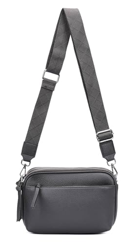 Damen Tasche Cross Over Body Bag Brusttasche Umhängetasche Schultertasche Brieftasche Smartphone Geldtasche Abend Handy Clutch Dunkelgrau von ITALYSHOP24