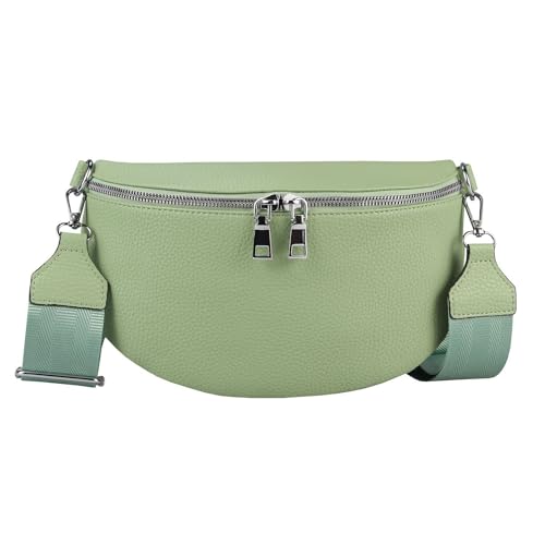 Damen Tasche Crossbody Gürteltasche Brusttasche Umhängetasche Bodybag Hüfttasche Crossover Bauchtasche Schultertasche Handytasche Kunstleder Mint von ITALYSHOP24