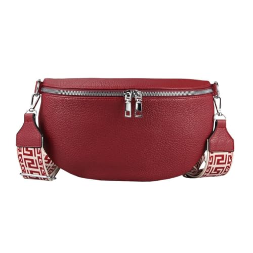 Damen Tasche Crossbody Gürteltasche Brusttasche Umhängetasche Bodybag Hüfttasche Crossover Bauchtasche Schultertasche Handytasche Kunstleder Rot von ITALYSHOP24