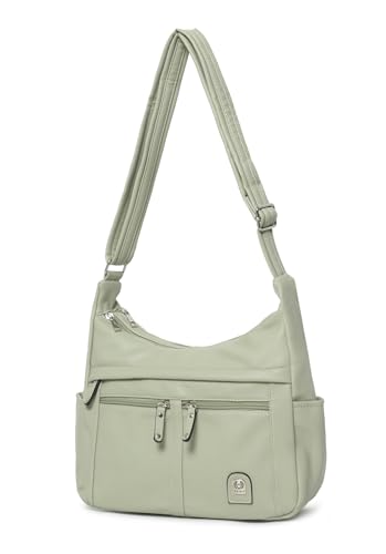 Damen Tasche Shopper Schultertasche Umhängetasche Vintage Crossbody Crossover Handtasche Leder Optik Reisetasche Freizeittasche City Bag Mint von ITALYSHOP24