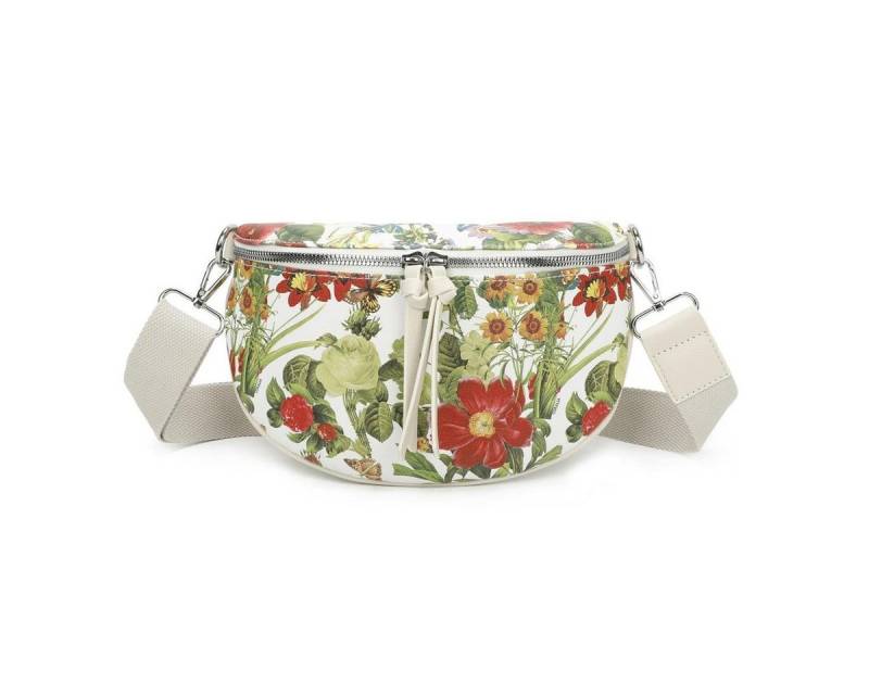 ITALYSHOP24 Bauchtasche Damen Blumen Gürteltasche CrossBody Handytasche, Schultertasche, CrossOver, Umhängetasche tragbar von ITALYSHOP24