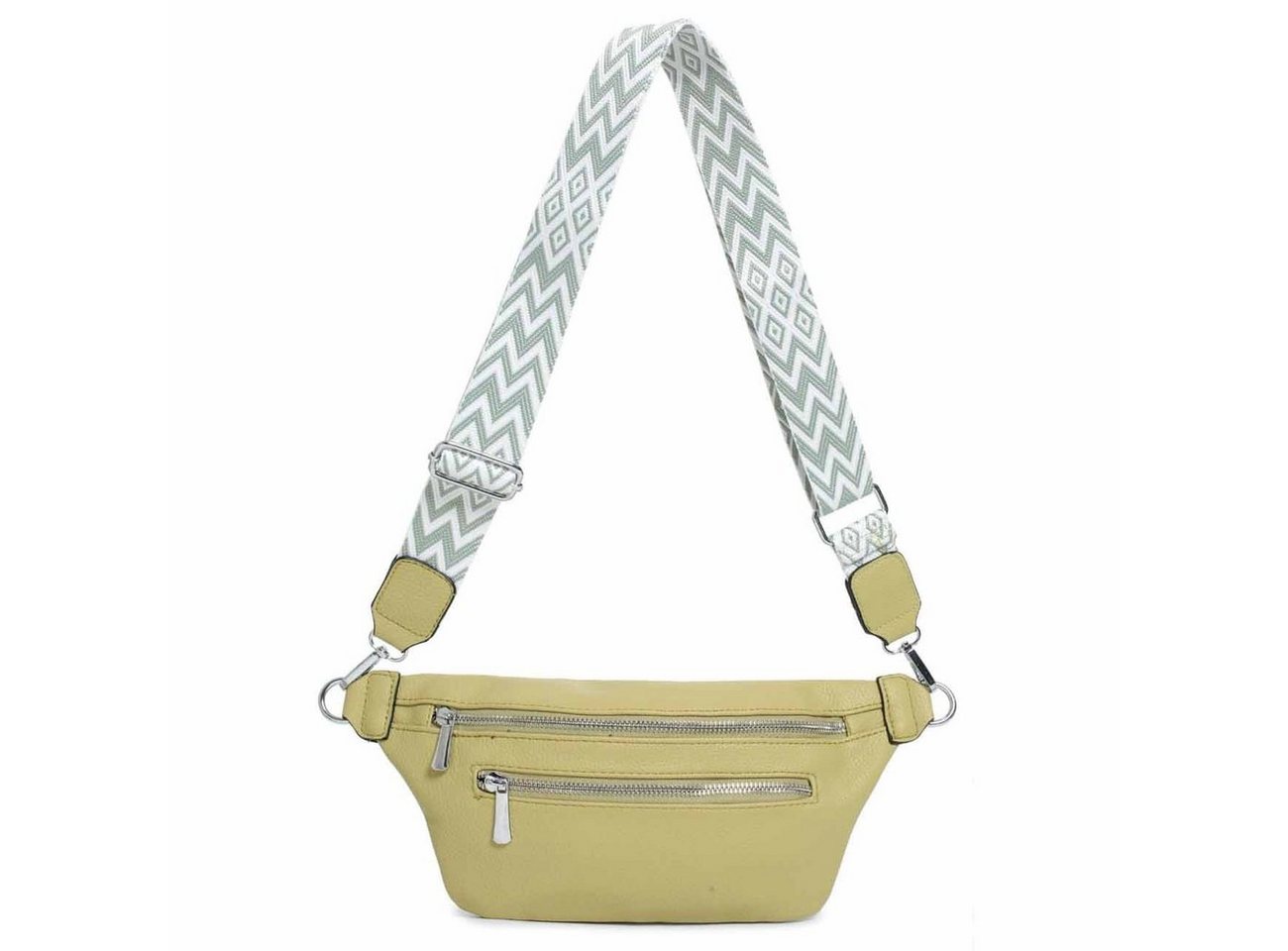 ITALYSHOP24 Bauchtasche Damen Brusttasche Bodybag Crossover Umhängetasche Gürteltasche Bag (Spar-Set aus einer Tasche mit einem breitem Muster Stoffgurt/Umhängeband), Crossbody Handytasche Hüfttasche Schultertasche Handytasche Geldbörse von ITALYSHOP24