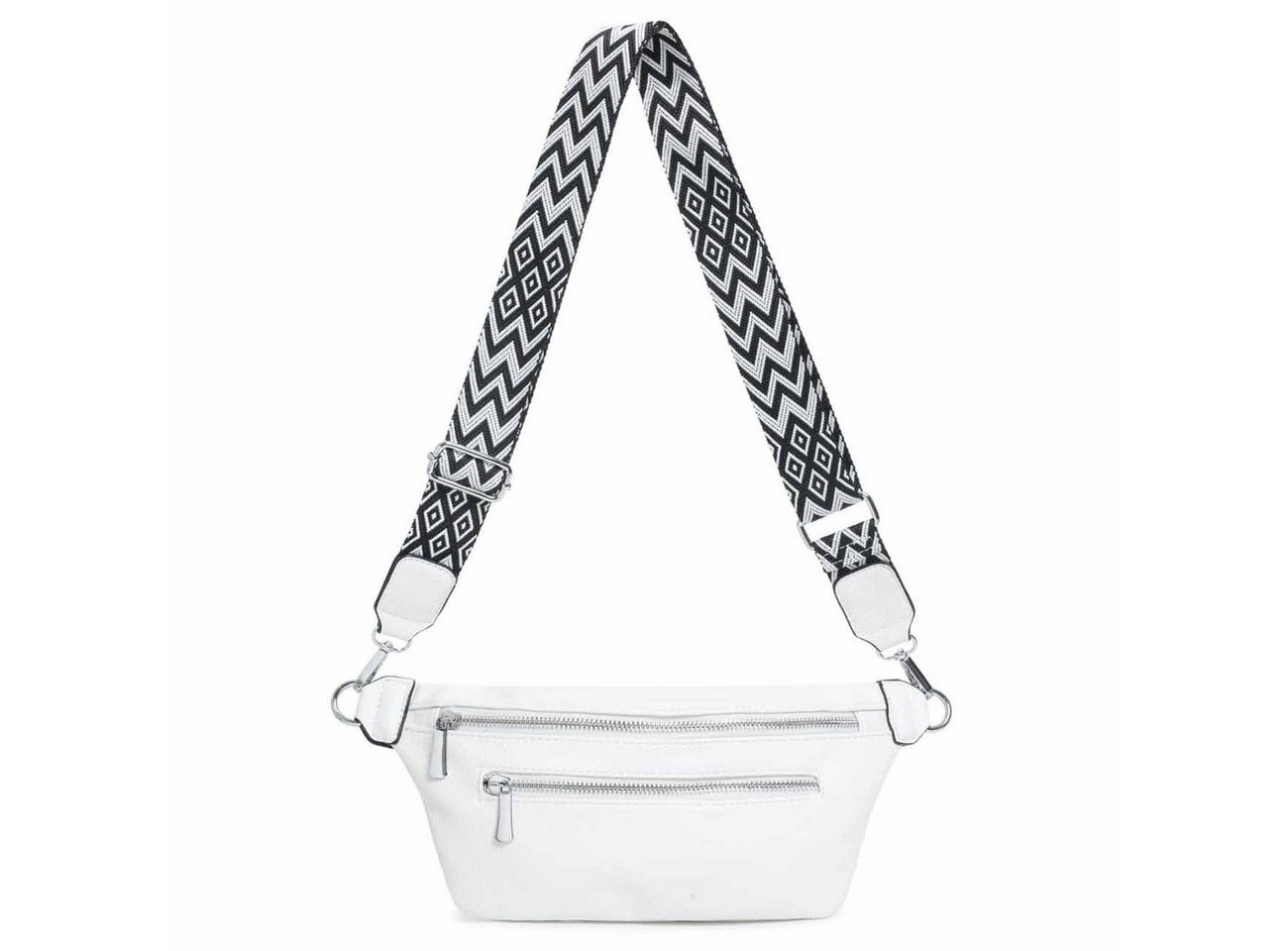 ITALYSHOP24 Bauchtasche Damen Brusttasche Bodybag Crossover Umhängetasche Gürteltasche Bag (Spar-Set aus einer Tasche mit einem breitem Muster Stoffgurt/Umhängeband), Crossbody Handytasche Hüfttasche Schultertasche Handytasche Geldbörse von ITALYSHOP24