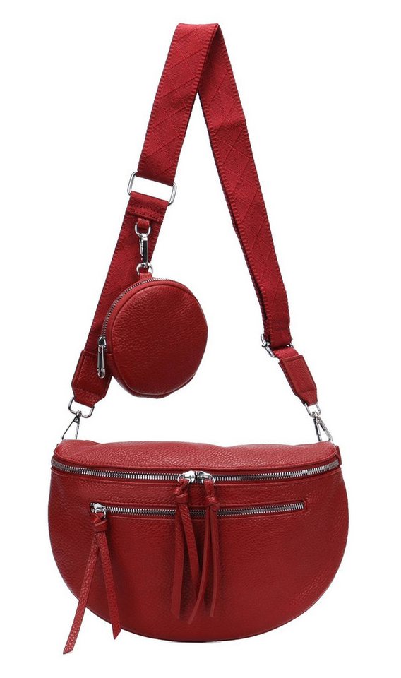 ITALYSHOP24 Bauchtasche Damen Brusttasche Crossover Umhängetasche CrossBody Bag Geldtasche (Spar-Set aus einer Tasche mit einem breitem Muster Stoffgurt/Umhängeband, 1 Tasche + 1 kleine abnehmbare vielseitige Geldtasche als Geschenk), Bodybag, Handytasche, Hüfttasche, Schultertasche, leicht Gewicht von ITALYSHOP24