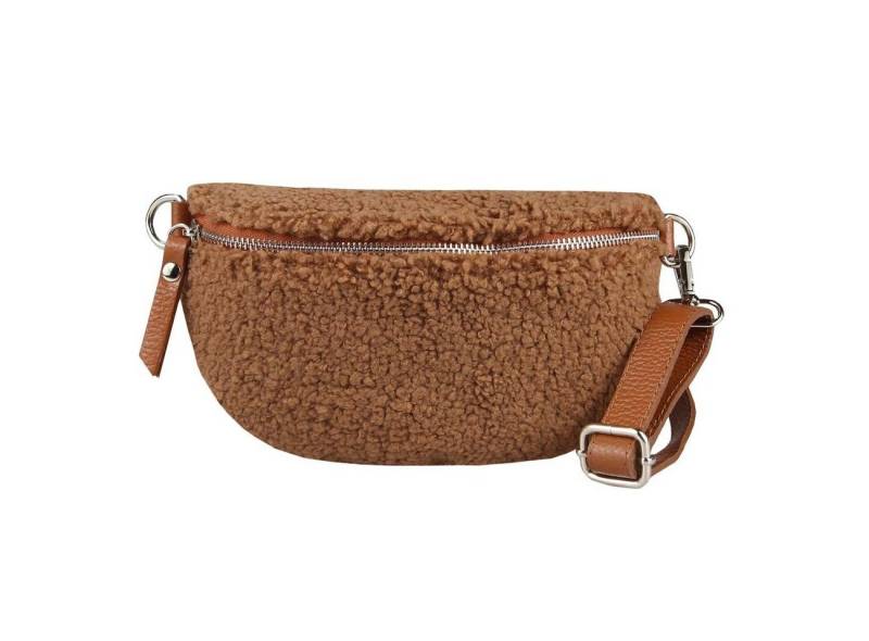 ITALYSHOP24 Bauchtasche Damen Fell Leder Gürtel Hüfttasche CrossBody Pelz, als Schultertasche, CrossOver, Umhängetasche tragbar von ITALYSHOP24