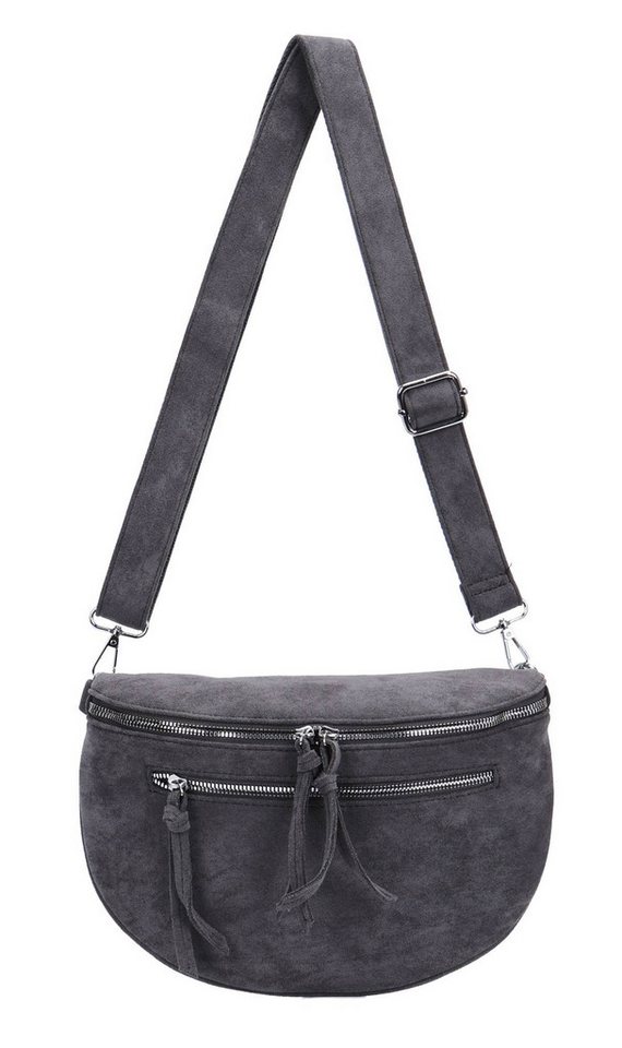 ITALYSHOP24 Bauchtasche Damen Gürteltasche Hüfttasche Bodybag Handytasche Umhängetasche Reise, Stoff Tasche CrossOver Brusttasche Wildlederimitat Slingntasche von ITALYSHOP24