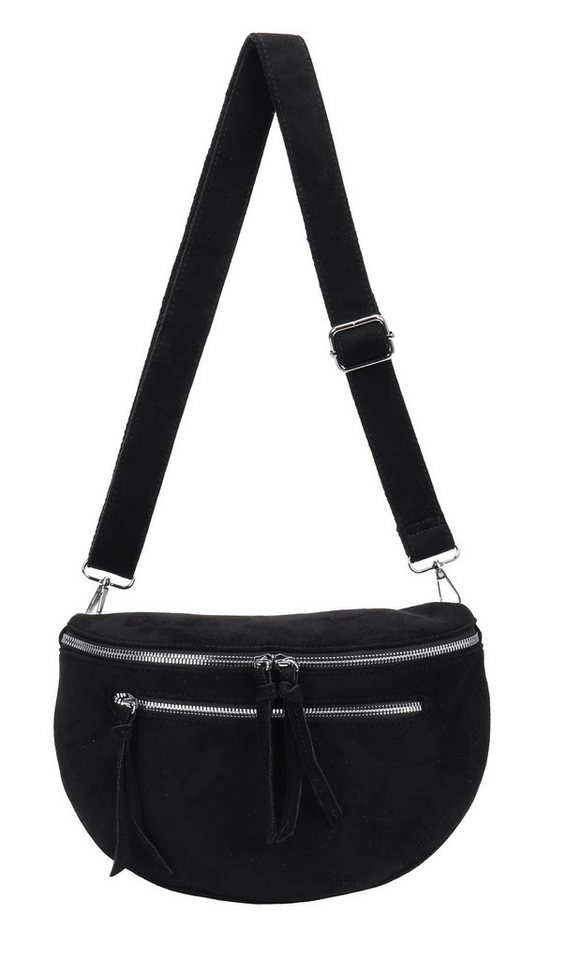 ITALYSHOP24 Bauchtasche Damen Gürteltasche Hüfttasche Bodybag Handytasche Umhängetasche Reise, Stoff Tasche CrossOver Brusttasche Wildlederimitat Slingntasche von ITALYSHOP24